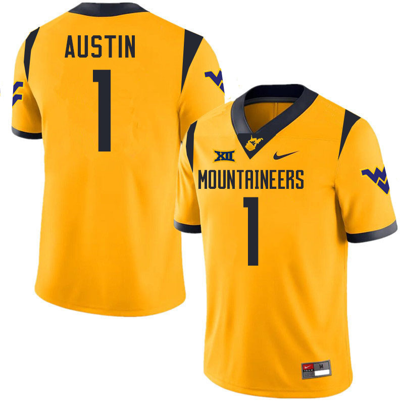 Tavon Austin WVU Jersey,West Virginia Mountaineers #1 Tavon Austin Jersey Youth College-Gold